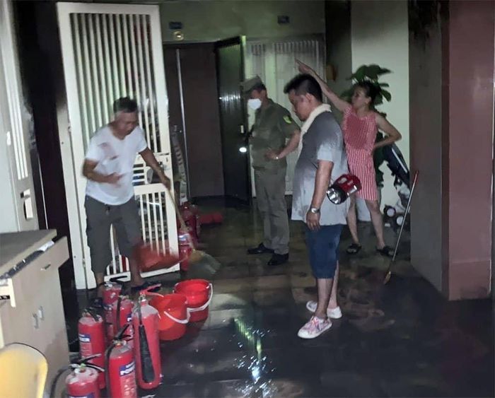 Khu vực căn hộ nơi xảy ra vụ cháy.
