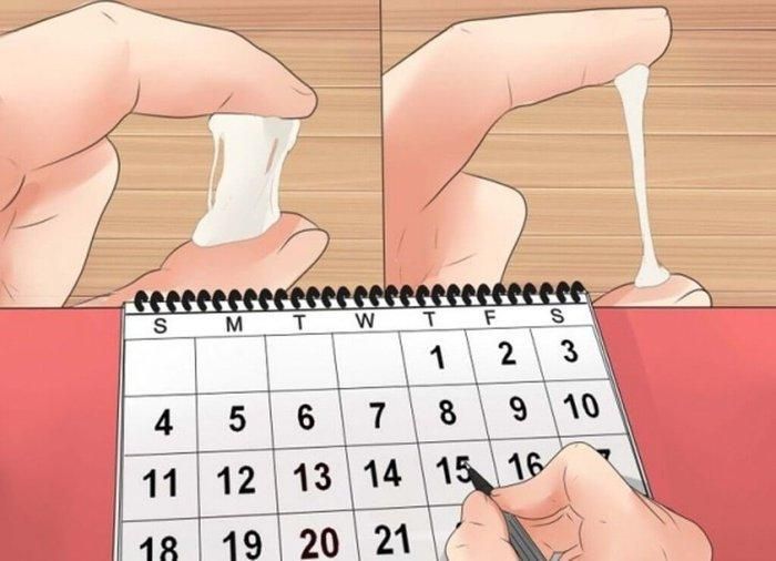 Chất nhầy âm đạo co giãn trong suốt, kết dính là biểu hiện khi đến ngày rụng trứng (Ảnh: Internet)