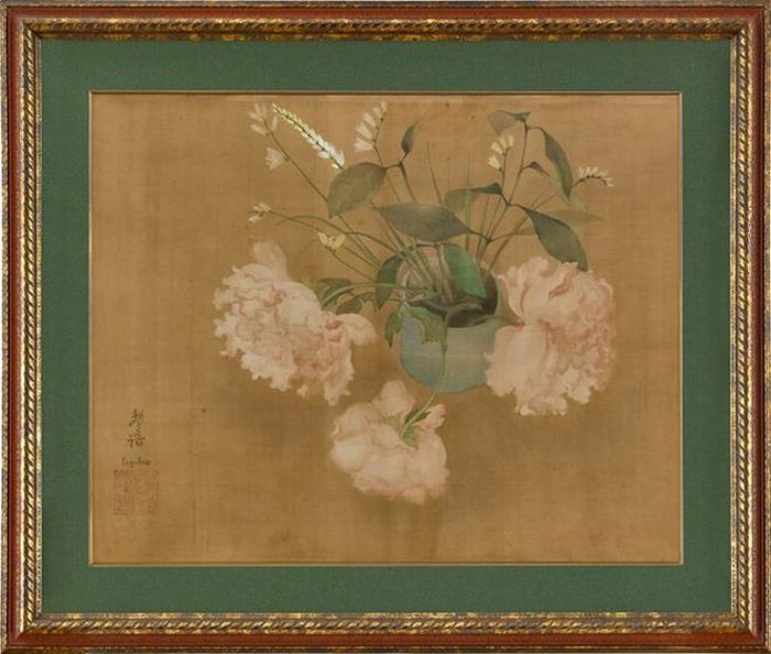 Bức "Bình mẫu đơn" của Lê Phổ vừa bán 3.528.000 HKD, tương đương 449.000 USD