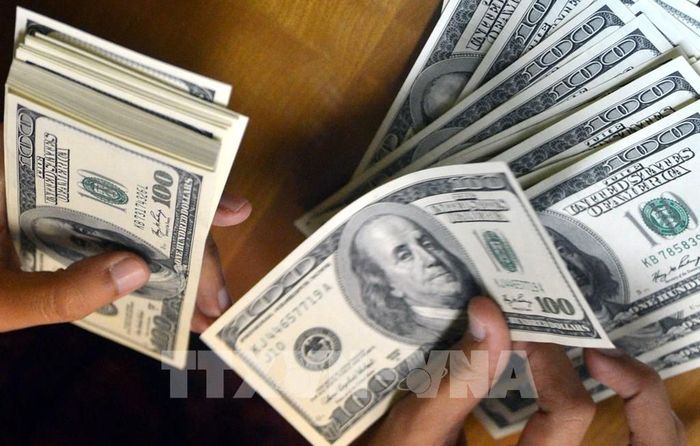 Kiểm đồng USD tại một quầy đổi tiền ở Jakarta, Indonesia. Ảnh: AFP/TTXVN