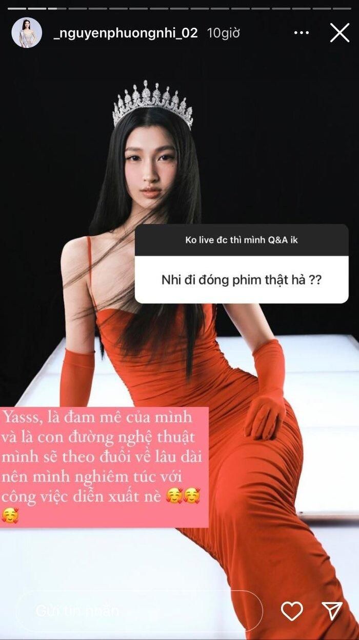 Phương Nhi khẳng định sẽ theo đuổi con đường diễn xuất chuyên nghiệp.