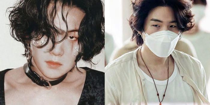 Suga tóc xù do fan "chế" và Suga tại sân bay vào đầu tháng 10