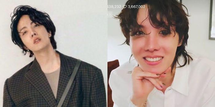 Ảnh do fan "chế" và hình ảnh J-Hope trên sóng trực tiếp hồi tháng 8
