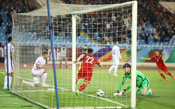Trong hành trình này, đội tuyển Việt Nam tạo nên chiến thắng đậm 3-1 trước Trung Quốc ngay trên sân Mỹ Đình vào ngày mùng 1 Tết Nguyên đán. (Ảnh: PV/Vietnam+)