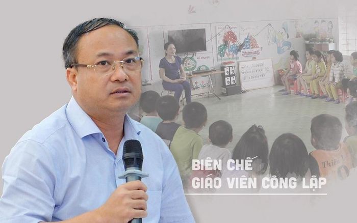  Đồng chí Nguyễn Viết Hưng - Giám đốc Sở Nội vụ trao đổi về cơ chế, nguyên tắc phân bổ và tuyển dụng biên chế giáo viên. 