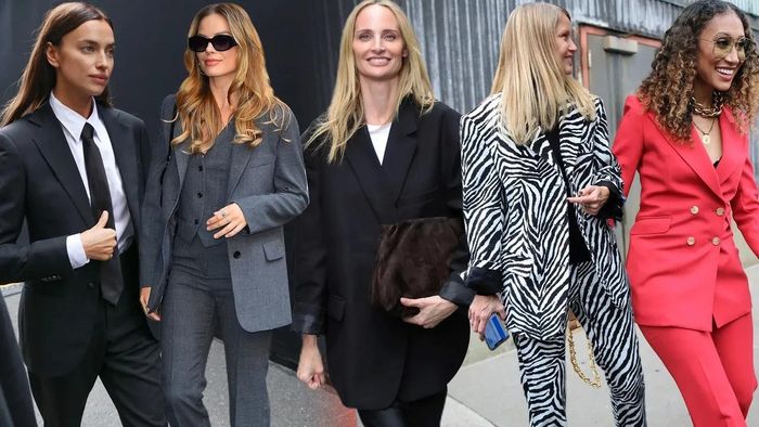 Vogue nhận định một bộ suit sẽ luôn nhìn thời thượng. Điều này thể hiện rõ ràng qua những hình ảnh thời trang đường phố tại các tuần lễ thời trang lớn. Giới mộ điệu diện loạt phiên bản trẻ trung, táo bạo của bộ đồ. Ảnh: Vogue.