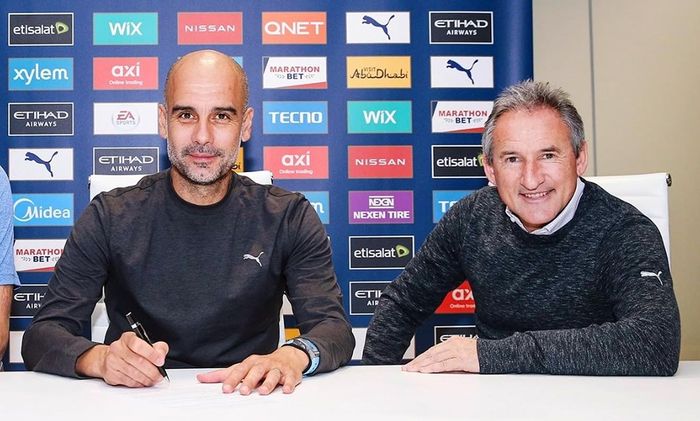 Pep Guardiola và giám đốc thể thao của Man City, Txiki Begiristain