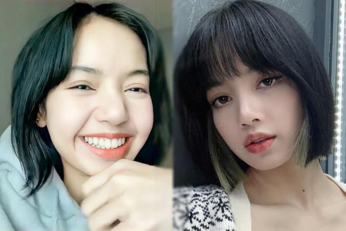 Một kiểu tóc suôn mượt với một chút tạo khối ở chân tóc, cùng với phần tóc mái ngang trẻ trung cũng sẽ che đi phần trán dô hoặc vị trí hói, tóc mọc thưa ở trước trán. Sau khi Lisa để mái ngang và sấy phồng tóc, khối lượng tóc của cô nàng trông như thay đổi một cách rõ rệt (Ảnh: Korea Boo)