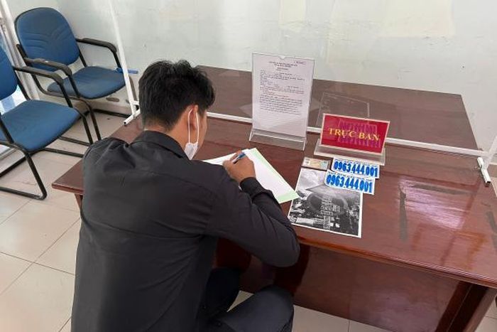 Anh T. trong buổi làm việc với cơ quan Công an.