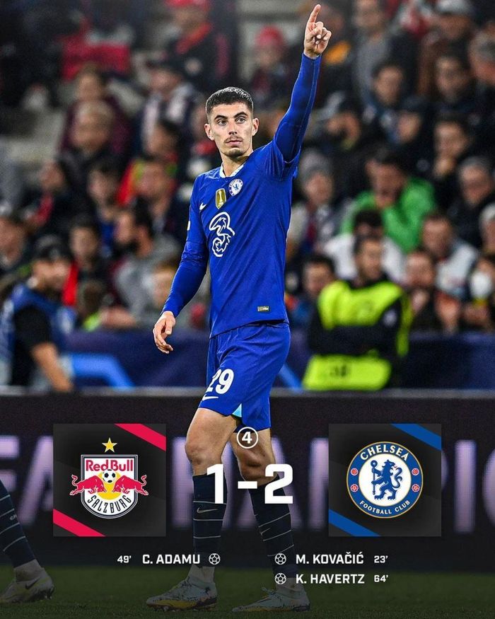 Chelsea giành chiến thắng 2-1 trước Red Bull Salzburg
