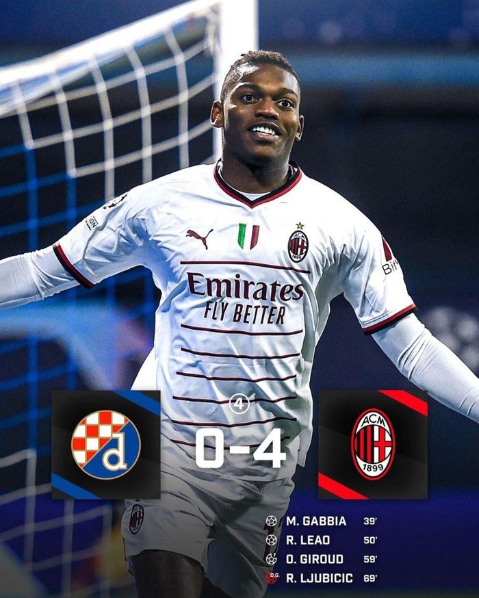 AC Milan thắng 4-0 trên sân của Dinamo Zagreb