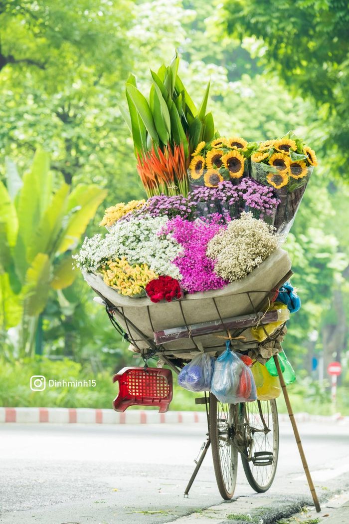 Một xe hoa nằm trên góc phố nhỏ. Ảnh: TRƯƠNG ĐÌNH MINH