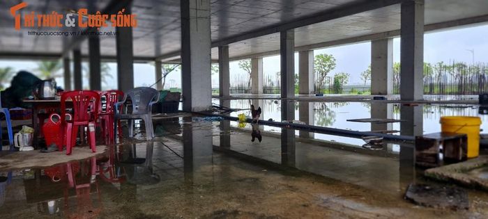 Tầng dưới được trưng dụng làm kho.
