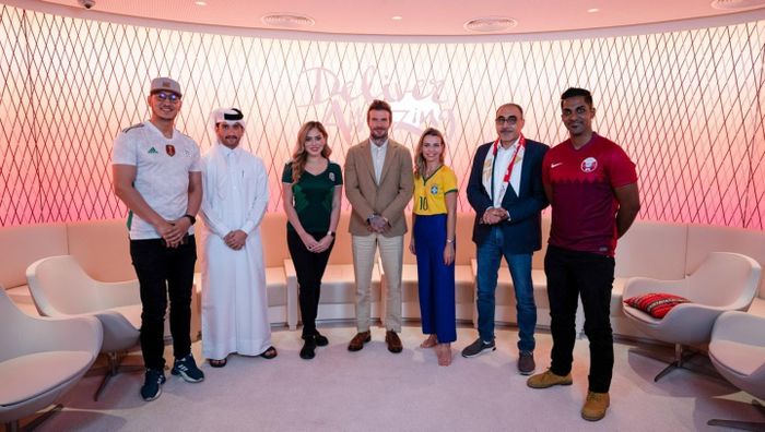  Buổi giao lưu của các khách mời với David Beckham, đại sứ World Cup 2022. Ảnh: Qatar 2022. 