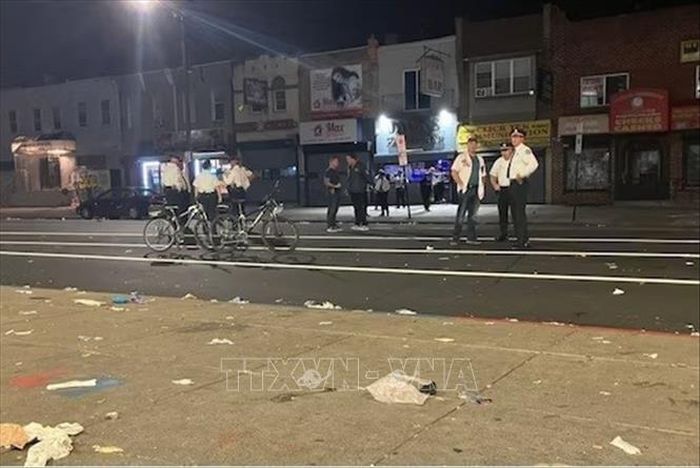 Hiện trường vụ xả súng ở thành phố Philadelphia, bang Pennsylvania, Mỹ ngày 5/11/2022. Ảnh: News18/TTXVN