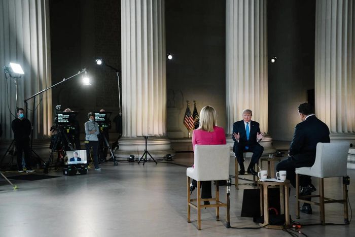  Cựu Tổng thống Donald Trump trong một cuộc phỏng vấn với Fox News vào năm 2020. Ảnh: New York Times. 