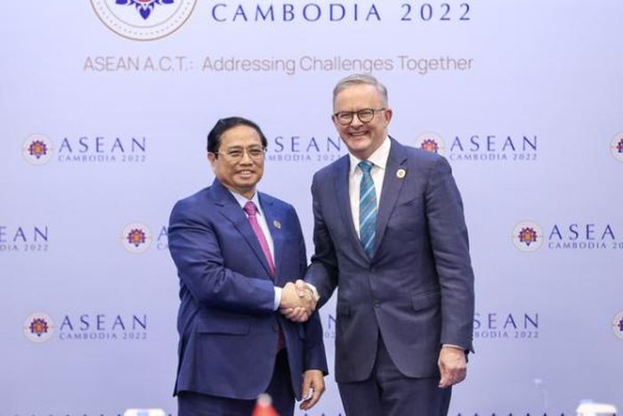 Thủ tướng Chính phủ Phạm Minh Chính gặp Thủ tướng Australia Anthony Albanese - Ảnh: VGP/Nhật Bắc