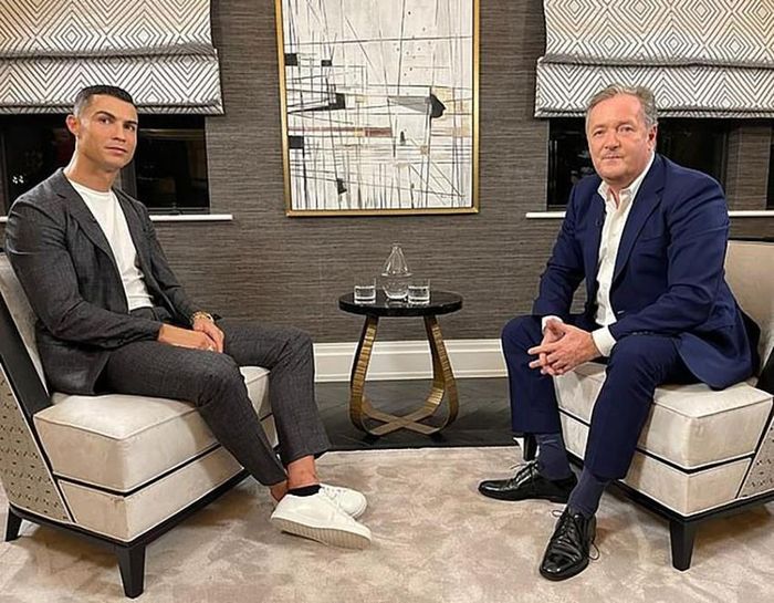 Ronaldo thực hiện cuộc phỏng vấn gây chấn động làng bóng đá thế giới khi phơi bày chuyện hậu trường của MU. ẢNH: TWITTER