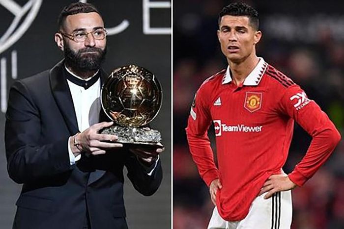 Ronaldo đã không gửi lời chúc mừng hay có bất cứ động thái nào sau khi Benzema giành quả bóng vàng 2022. ẢNH: MIRROR