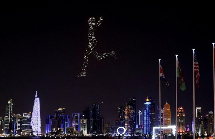 Màn trình diễn bằng máy bay không người lái với những lời chào mừng World Cup 2022.