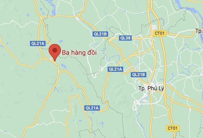 Thị trấn Ba Hàng Đồi, huyện Lạc Thủy, Hòa Bình. Ảnh: Google Maps.