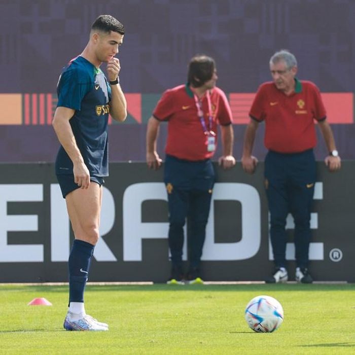  Cristiano Ronaldo đã trở lại tập luyện cùng đội tuyển Bồ Đào Nha. (Ảnh: Hải An/Vietnam+) 