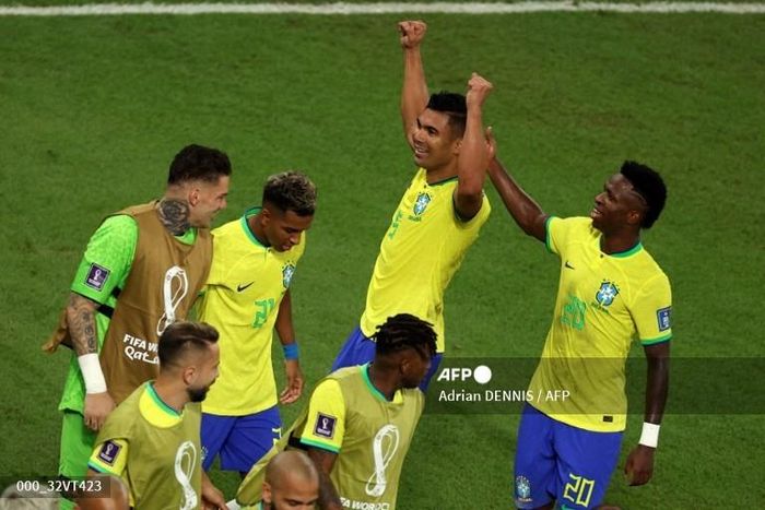 Casemiro trở thành người hùng tuyển Brazil khi ghi bàn duy nhất phút 64. (Ảnh: AFP).