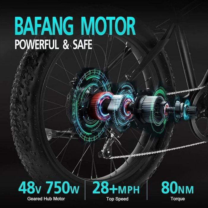 Trên mỗi bánh của chiếc xe đạp điện, Recon trang bị một động cơ Bafang 750 W giúp sản sinh mô-men xoắn cực đại 80 Nm. Hãng sản xuất cho biết vận tốc tối đa mà chiếc xe có thể đạt được là 45 km/h. Recon tự tin tuyên bố đây là mẫu xe đạp điện dẫn động hai cầu độc đáo và hoàn toàn khác biệt.
