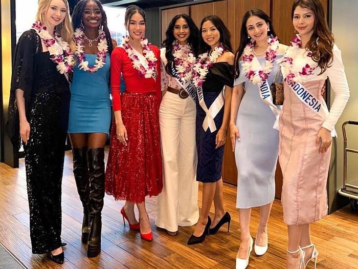 Phương Anh đọ sắc cùng dàn thí sinh của cuộc thi. Ảnh: International Poll