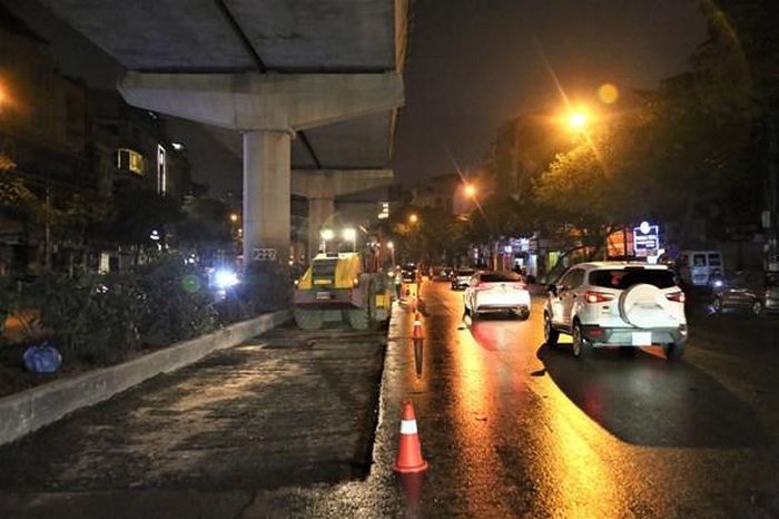 Dự án chỉ được thi công vào ban đêm do lượng phương tiện lưu thông ban ngày rất lớn