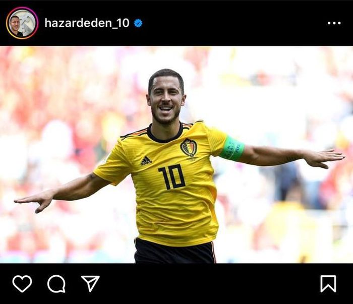 Hazard đăng tải thông báo về quyết định này trên trang Instagram của mình