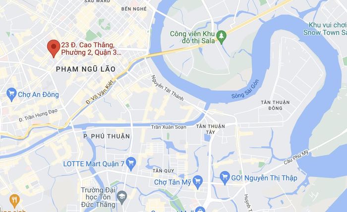  Vụ cháy xảy ra trên đường Cao Thắng, quận 3, TP.HCM. Ảnh: Google Maps. 