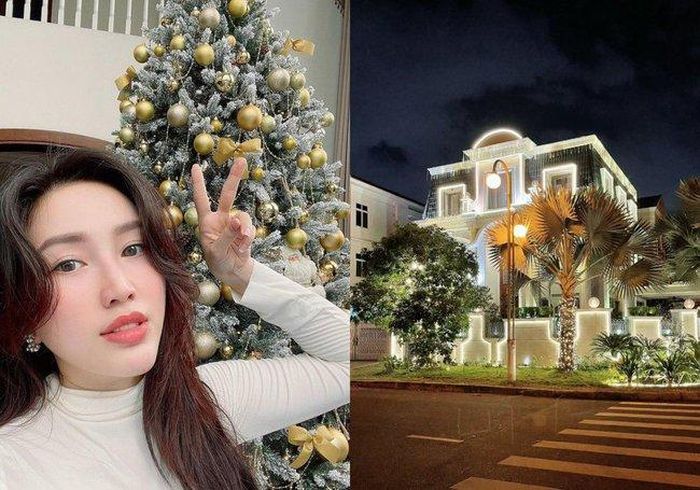 Căn biệt thự của gia đình Bảo Thy sáng bừng vào mùa Noel 2021