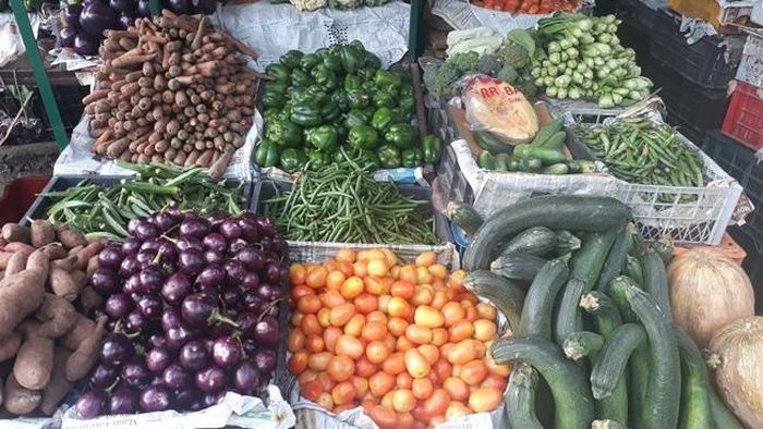 Một quầy hàng rau tại Dehli