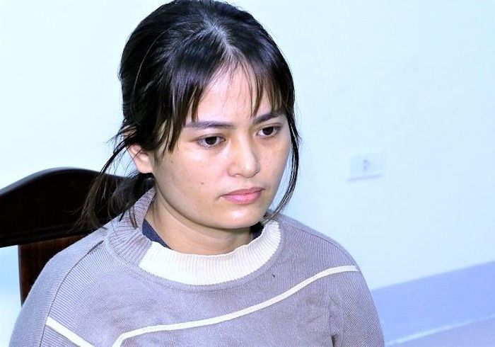 Nguyễn Thị Lài tại cơ quan điều tra. Ảnh: Công an cung cấp.