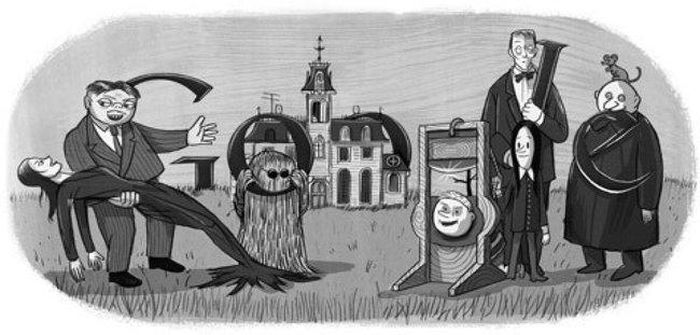 Hình ảnh trong loạt truyện tranh "The Addams Familycủa Charles Addams" 