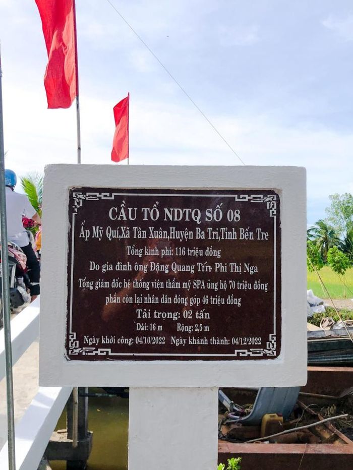 Hình ảnh cây cầu mới tại xã Tân Xuân.