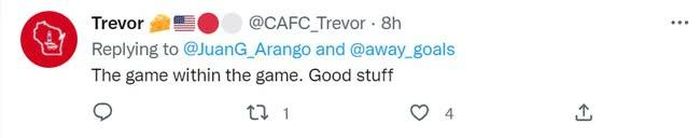 Người dùng @CAFC_Trevor: "Một trận đấu được lồng ghép trong một trận đấu khác. Thiên tài!"