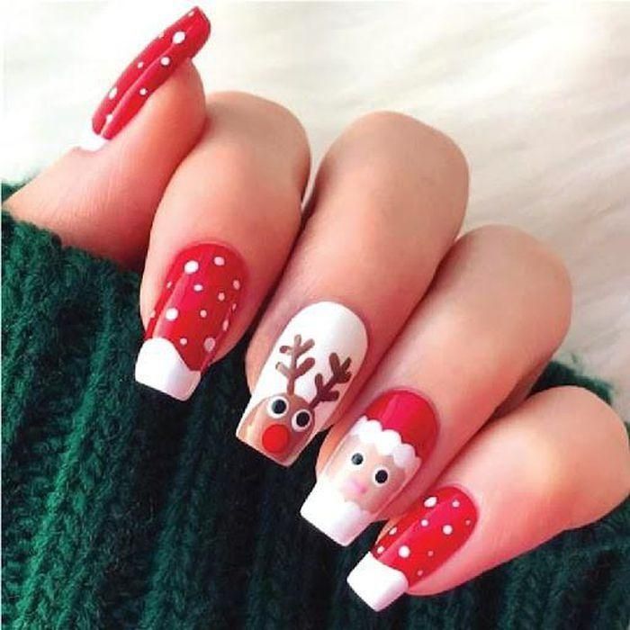 Một mẫu nail ngập tràn không khí Giáng sinh.