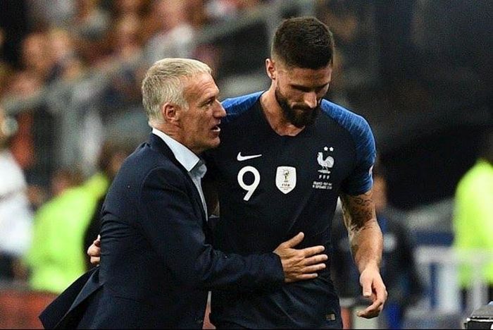 Huấn luyện viên Didier Deschamps rất tin dùng Olivier Giroud. Ảnh: Getty