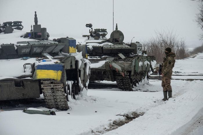 Lực lượng xe tăng của Ukraine trong mùa đông 2022.
