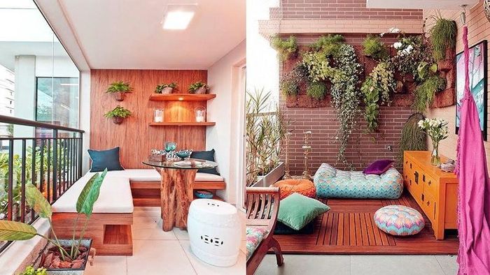 Nếu ban công rộng, gia chủ có thể thỏa thích bày biện.
