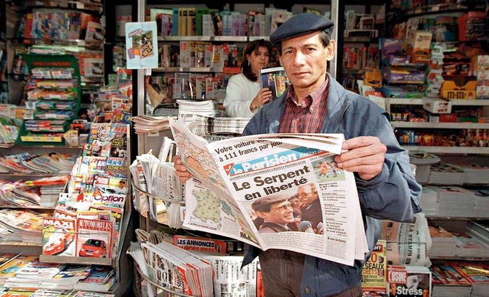 Sobhraj tại Paris, tháng 4/1997, sau khi mãn hạn tù ở Ấn Độ. Ảnh: Shutterstock.