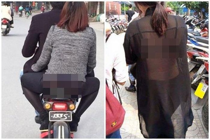 Áo xuyên thấu lộ nội y được nhiều người trưng dụng một cách thiếu tinh tế.