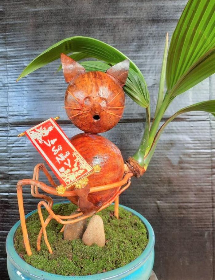 Năm Quý Mão 2023, dừa bonsai mèo tài lộc được làm chủ đạo trong 12 con giáp