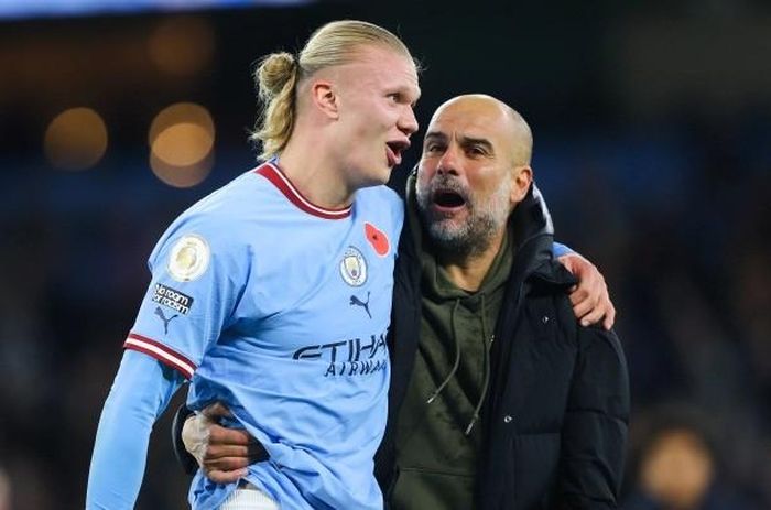 Pep Guardiola hạnh phúc vì có Haaland trong đội hình Man City