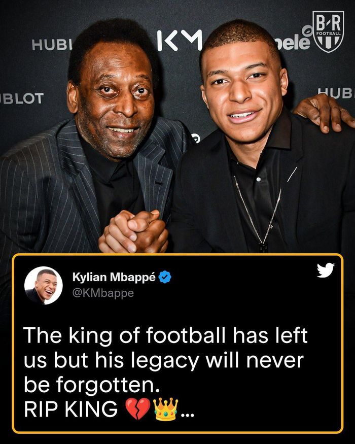 Kylian Mbappe cũng bày tỏ sự kính trọng đến Vua bóng đá