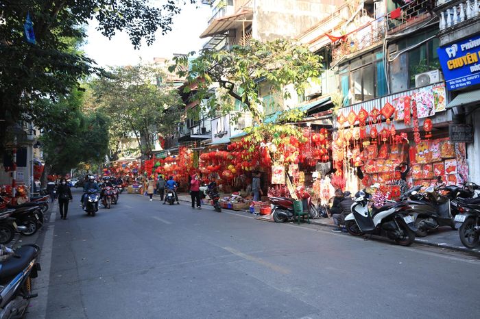 Dù chưa phải là Tết Nguyên đán nhưng trên khắp các con phố, tuyến đường tràn ngập sắc xuân.