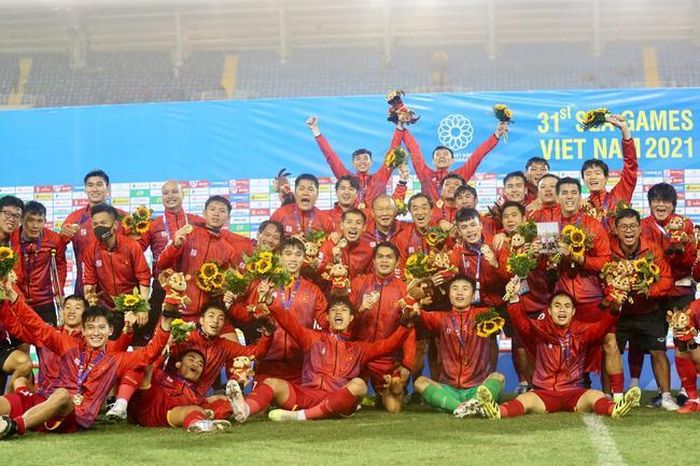 U23 Việt Nam vô địch SEA Games 31 dưới tay HLV Park Hang Seo. Ảnh: VFF