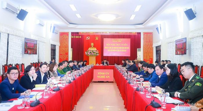 Điểm cầu tại Nghệ An. Ảnh: Thành Duy